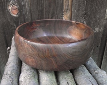 Walnut Wood Bowl - Reclaimed Walnut Wood Wooden Bowl - Rustic Home Decor - Hand Turned Wood Bowl