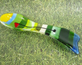 On to the 18th Hole Fused Glass Spoon Rest