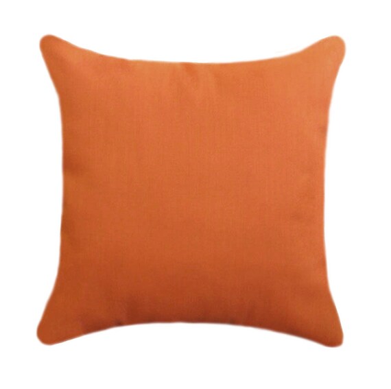 Orange OUTDOOR Pillow Cover Solid Orange Throw Pillow