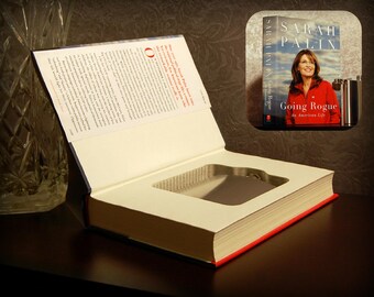 Hollow Book Safe & Flask - Sarah Palin Going Rogue - Secret Book Safe