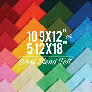 Wool Felt Sheets // Choose your own colors // 9x12 or 12x18 Felt Sheets, Wool Blend Felt, Felt Bows, Felt Supplier, Felt Shop, Felt Fabric