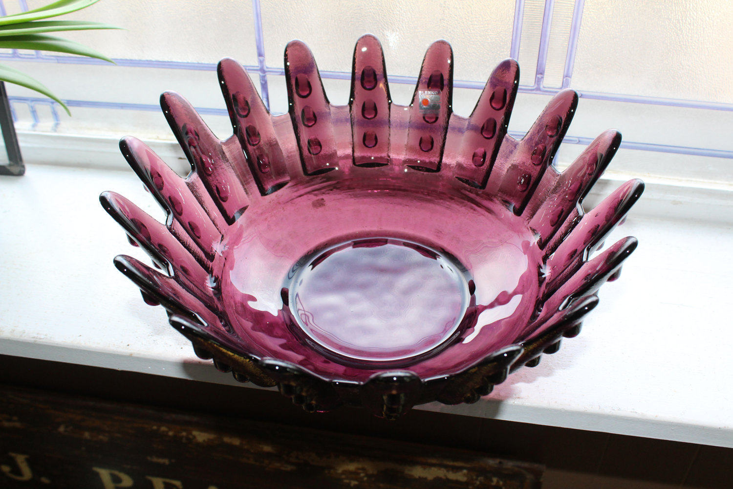 Large Purple Blenko Glass Bowl