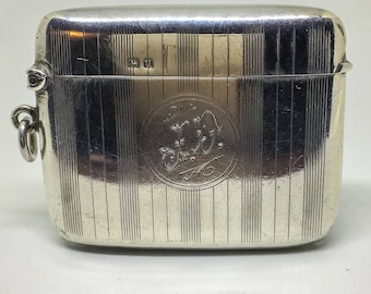 Art Deco Edwardian Silver Vesta match case hallmarked 1919