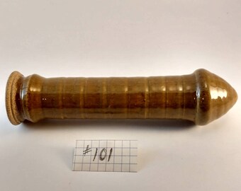 Big brown spiral ,solid ceramic, 7 1/2 inches long