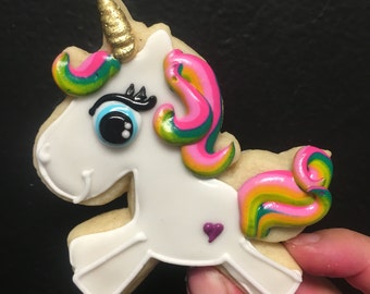 Prancing unicorn cookies