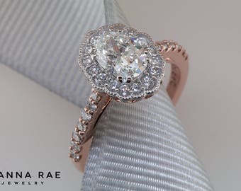Private Listing for Caleb / Oval Engagement Ring with Diamond Accents / Partial Payment