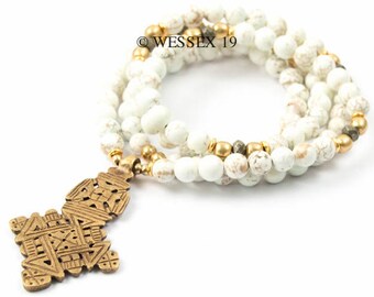 Ethiopian Cross Necklace | Neutral Necklace | Coptic Cross Necklace | Boho Necklace | Bohemian Necklace | Tribal Necklace | African Necklace