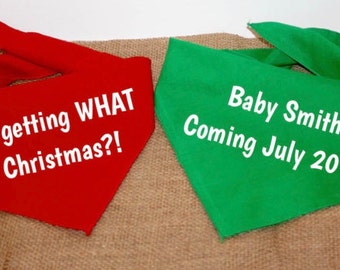 Dog Pregnancy Announcement Bandana, Christmas Pregnancy Announcement, Personalized Pregnancy Announcement, My Parents Are Getting Me A Human