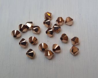 Bicone Swarovski Element 5 mm Crystal Rose Gold x 20