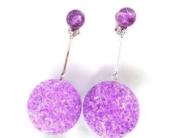 Large Purple Ball Earrings