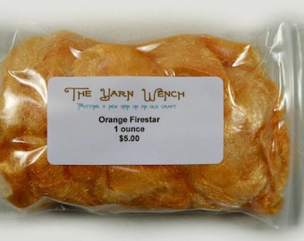 Orange Nylon Firestar for carding, spinning, felting - 1 ounce