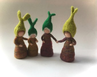 Root-child.Waldorf. Wet felted .Flower children.Seasonal