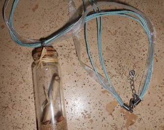 "Shipwrecked message" vial pendant necklace