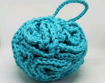 Cotton Bath Puff, your choice of color - Washable Shower Pouf - Cotton Bath Sponge - Gifts for Her