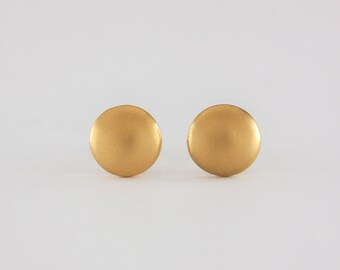 Round Earrings Gold, 18k, matte, handcrafted