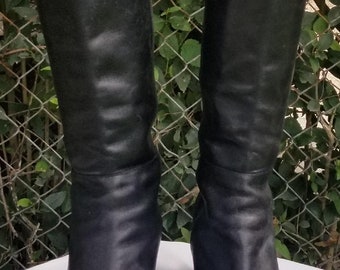 Sz. 11 Woman's Black Leather Riding Boots