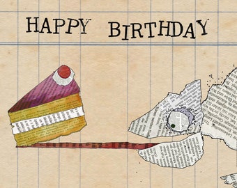 Postcard Happy Birthday Chameleon