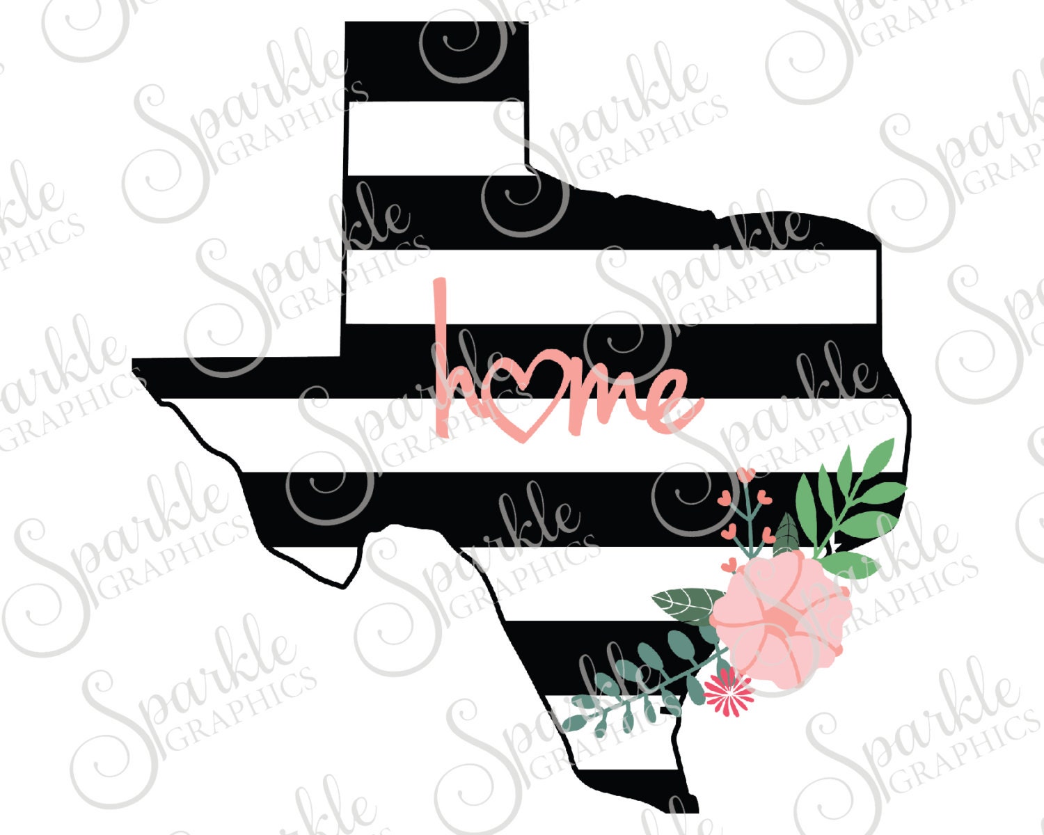 Download Texas Cut File Stripes Flowers Stripes State Black And White