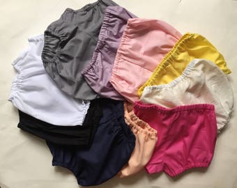 Plain Baby Diaper Cover Soft 100% Cotton Baby Boy Girl Toddler Diaper Cover Plain Baby Solid Color Bloomers Diaper Cover