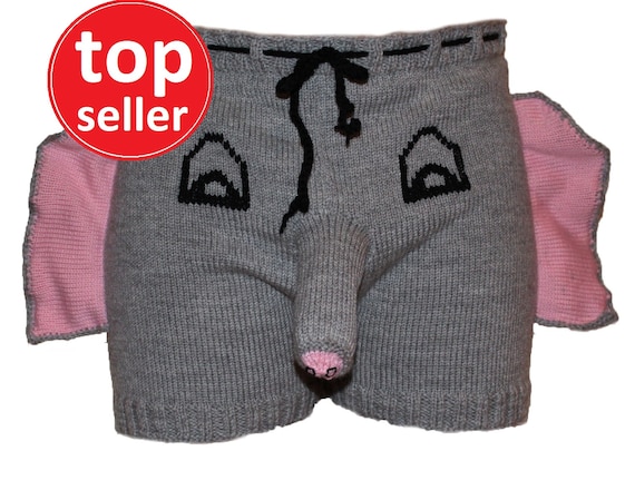 Elephant underwear Elephant boxers Novelty Boxers knitted