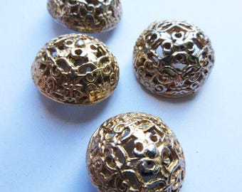Stunning and unique vintage gold coloured metal buttons