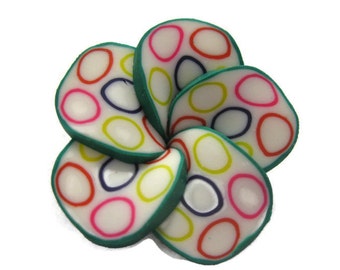 34mm Polymer Clay Flowers Beads Set of 3