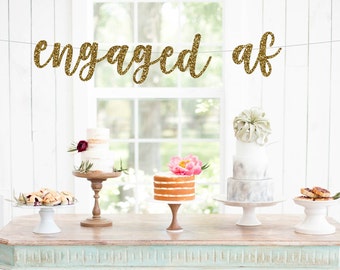 Engaged af banner, Engagement banner, engagement party banner, engagement party decorations, engaged banner, hashtag engaged, #engaged,