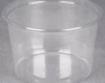 16oz Plastic Containers with Lids - Qty 25