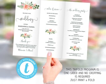 z fold wedding programs
