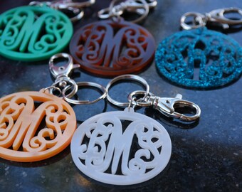 Zipper Pull Purse Charm, Keychain, Monogram Gift, Bridesmaid Gift, Mother's Day Gift, Birthday Gift