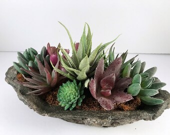 Purple Succulent Planter / Succulent Planter / Faux Succulents / Artificial Succulents / Succulent Arrangement