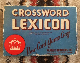 Vintage CROSSWORD LEXICON Card Game 1937 - Complete - Ephemera - Letters - Cards - Vintage Letters - Scrabble - Vintage Cards