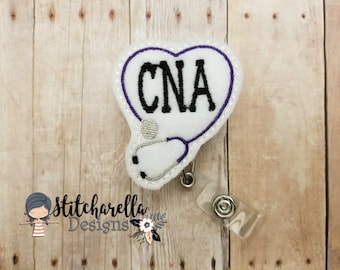 CNA Nurse Feltie Interchangeable Badge Reel, ID Badge Reel Holder