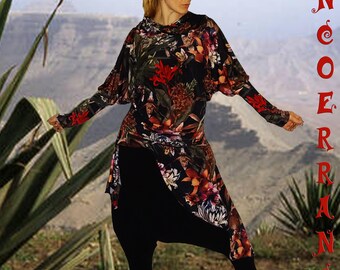 Asymmetrical tunic 'in my jungle'