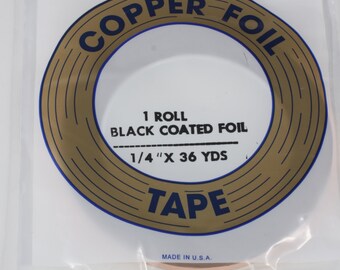 Stained Glass Tools and Supplies - Black Backed 1/4 Copper Foil