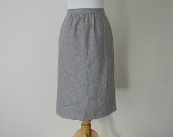 FREE usa SHIPPING vintage pencil skirt ILGWU union made gray midi skirt