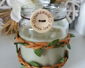 Free Green candle-Soya wax and essential oil • Olive Scented candle