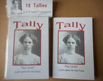 Tallies Bridge Euchre 12 talllies for 2 or 3 table