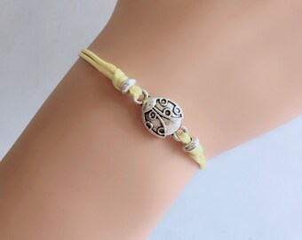 Ladybug Bracelet, Silver Ladybug Bracelet, Ladybug Jewelry, Charm, Cute Insect Bracelet, Insect Jewelry, Lady Bug Bracelet, Lady Bug Jewelry