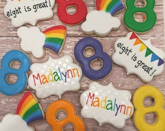 Rainbow Birthday Cookies (1 Dozen)