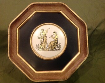 Roman Decor Hexagon Tin Container