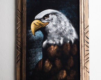 Vintage Eagle Velvet Painting