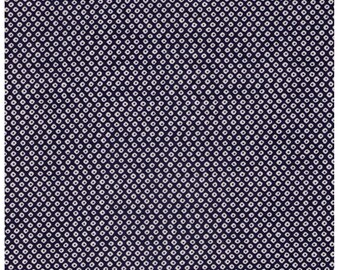 HALF YARD Kanoko on NAVY Blue - Traditional Japanese design - Shibori Cosmo Textile Japanese Fabric