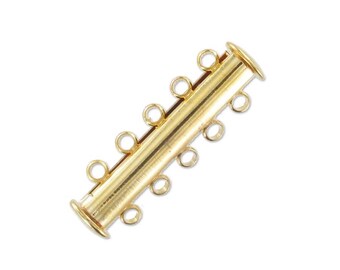 Lobster clasp 5 rows magnetic sliding Gold 30mm