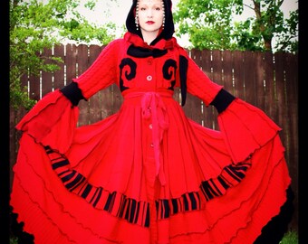 Upcycled Sweater Coat with a Medieval Liripipe Hood by SnugglePants- Mephisto- Extra Long- CUSTOM