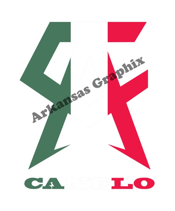 Canelo Logo With Mexican Flag Colors Vector/Cuttable Files Eps, AI, Pdf and Svg