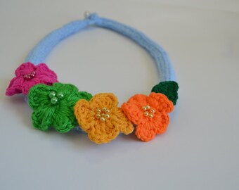 Glamorous colorful Crochet necklace.