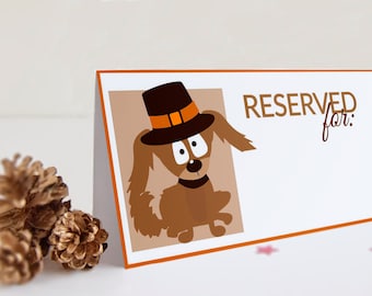 Thanksgiving Printable place seating / dinner table tent cards Set of 8- INSTANT DOWNLOAD