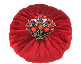 4" Red Emery Pincushion / Pin Cushion - Filled with 1 lb abrasive powder