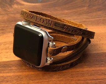 Apple Watch Band 38mm Women Leather Apple Watch Bracelet iWatch Band Apple Watch Strap Gift for Her Gift for Wife Gift for Mom